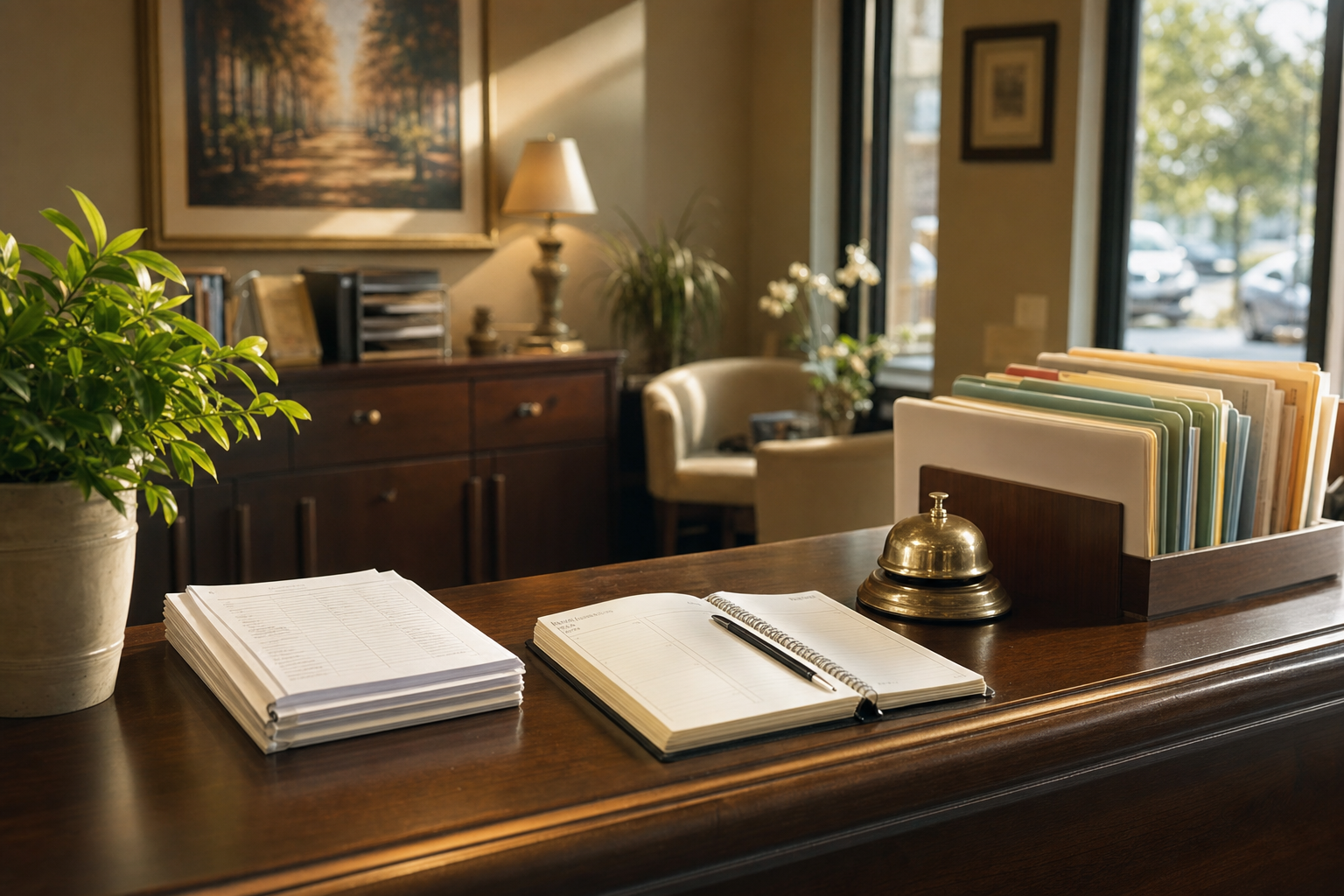 Goodcall pricing compared with an owned AI receptionist using paper call logs, appointment books, and organized service folders.