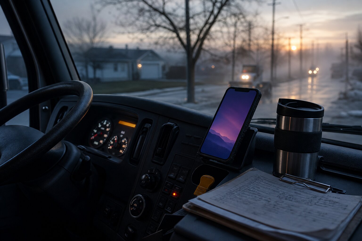 Service van and tool truck with a contractor's mobile phone