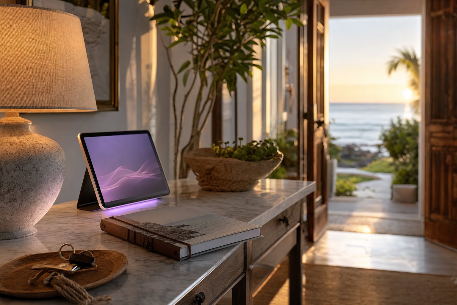 Vacation rental host phone with a late-night guest check-in question coming in