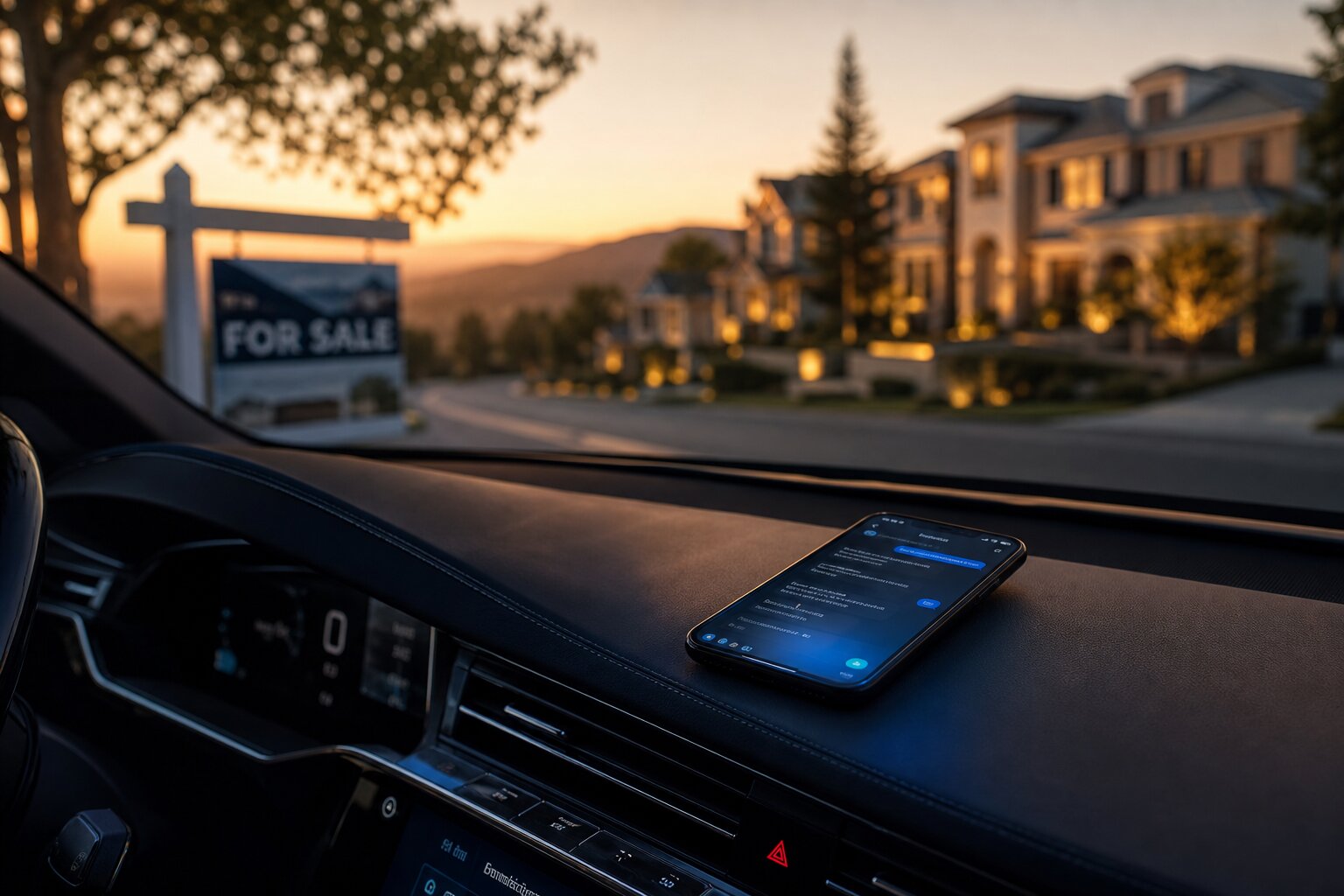 Real estate agent's phone with a Telegram chat open